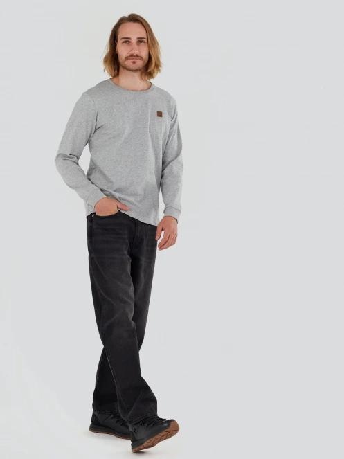 Fundango Justin Longsleeve T-shirt férfi hosszú ujjú póló szürke színben 4