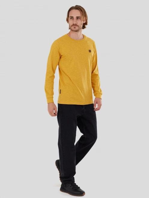 Fundango Justin Longsleeve T-shirt férfi hosszú ujjú póló sárga színben 4