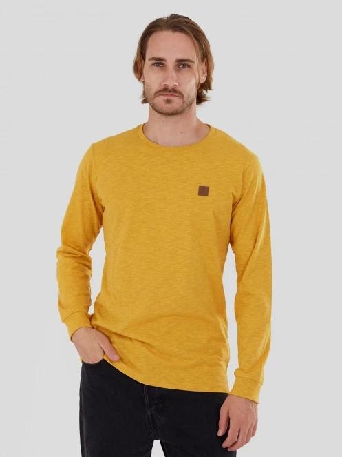 Fundango Justin Longsleeve T-shirt férfi hosszú ujjú póló sárga színben 5