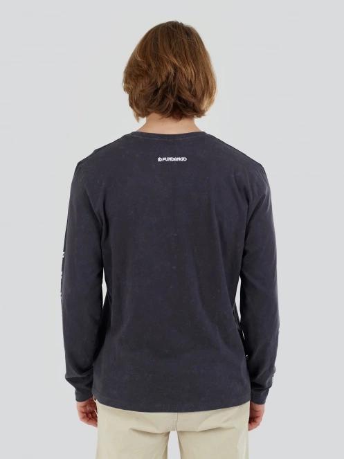 Fundango Essential Graphic Long-T férfi hosszú ujjú póló fekete színben 3