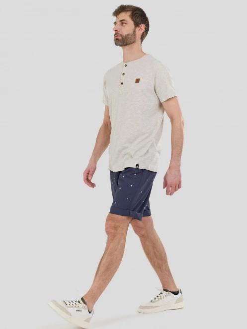 Fundango Phase Henley T-shirt férfi rövid ujjú póló homok színben 4