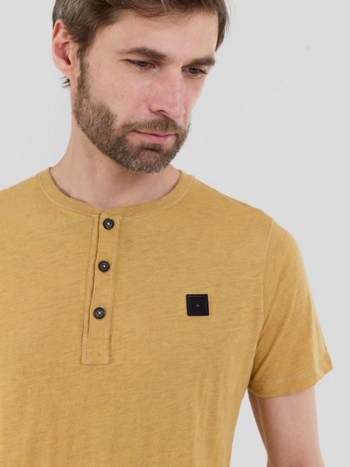 Fundango Phase Henley T-shirt férfi rövid ujjú póló sárga színben 6