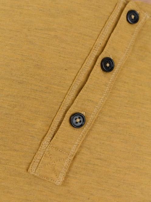 Fundango Phase Henley T-shirt férfi rövid ujjú póló sárga színben 7