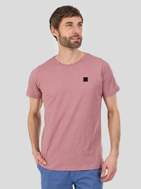Fundango Jaggy II Structured T-shirt férfi rövid ujjú póló rózsaszín színben 2