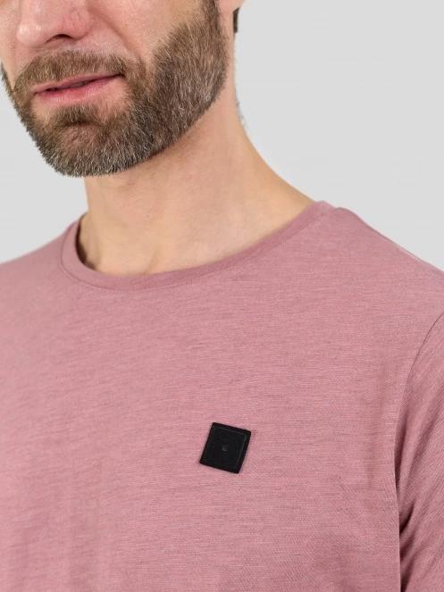 Fundango Jaggy II Structured T-shirt férfi rövid ujjú póló rózsaszín színben 5