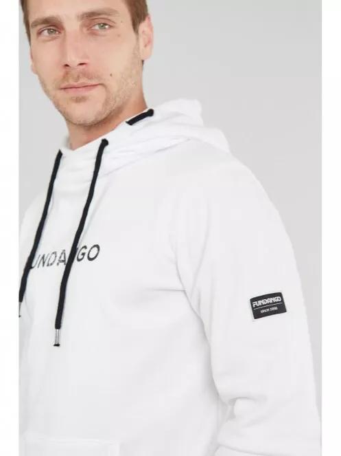 Fundango Hoover Hooded sweatshirt férfi kapucnis pulóver fehér színben 4