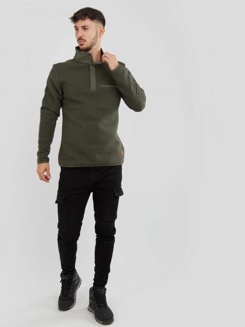 Fundango Vertigo Sweatshirt férfi pulóver oliva színben 4