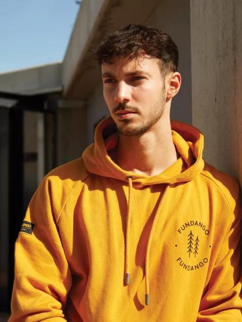 Fundango Talis Hooded Sweatshirt férfi kapucnis pulóver sárga színben 8