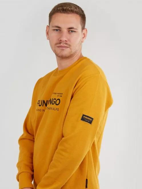 Fundango Warren Sweatshirt férfi pulóver sárga színben 5