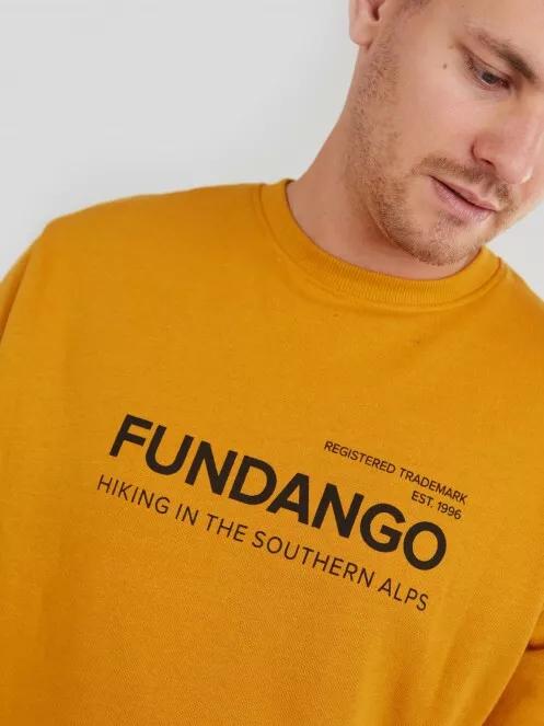Fundango Warren Sweatshirt férfi pulóver sárga színben 6