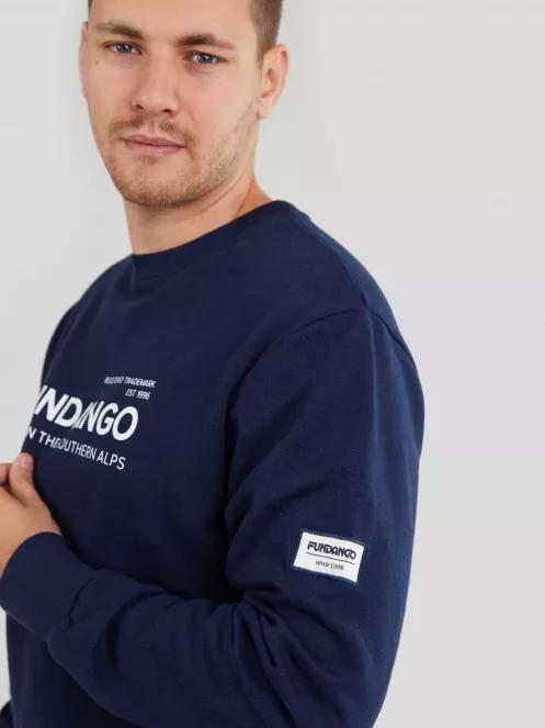 Fundango Warren Sweatshirt férfi pulóver kék színben 5