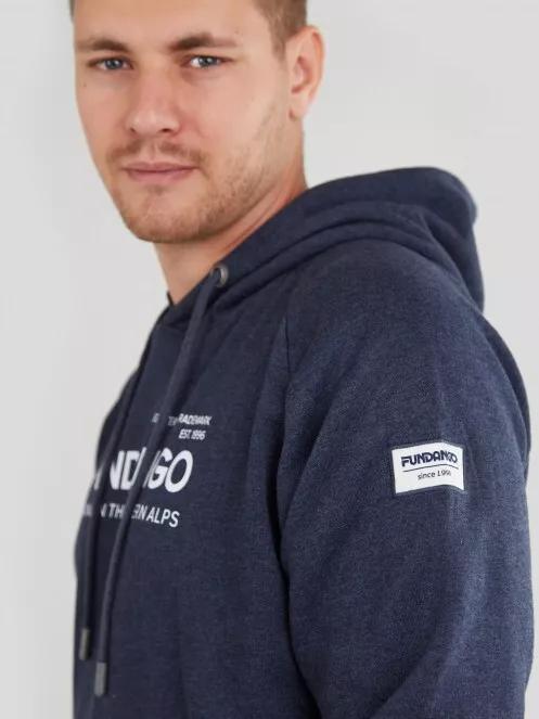 Fundango Dixon Hooded Sweatshirt férfi kapucnis pulóver kék színben 6