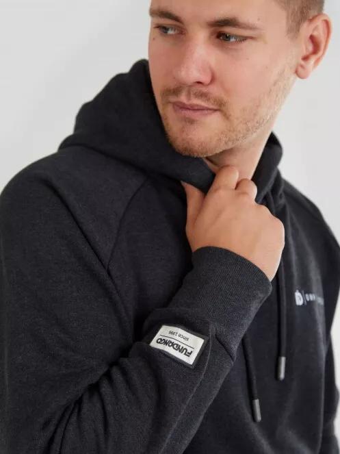 Fundango Dixon Hooded Sweatshirt férfi kapucnis pulóver szürke színben 4