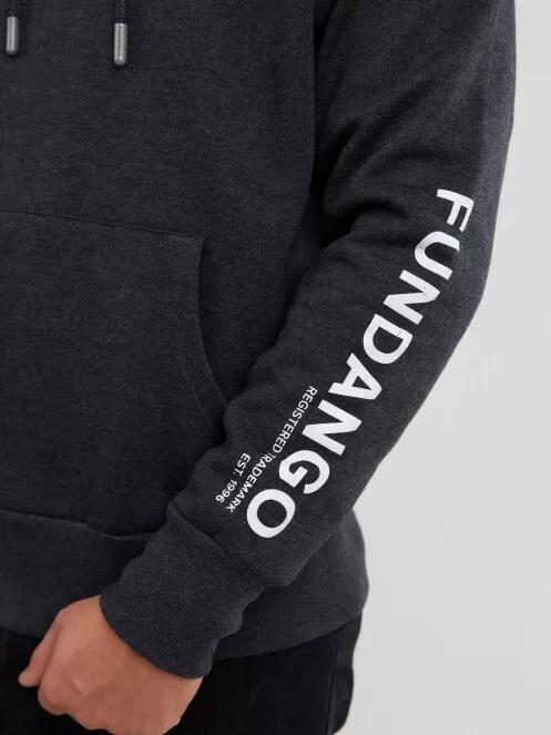 Fundango Dixon Hooded Sweatshirt férfi kapucnis pulóver szürke színben 6