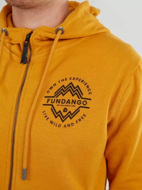 Fundango West Point Hooded Pullover férfi kapucnis pulóver sárga színben 4