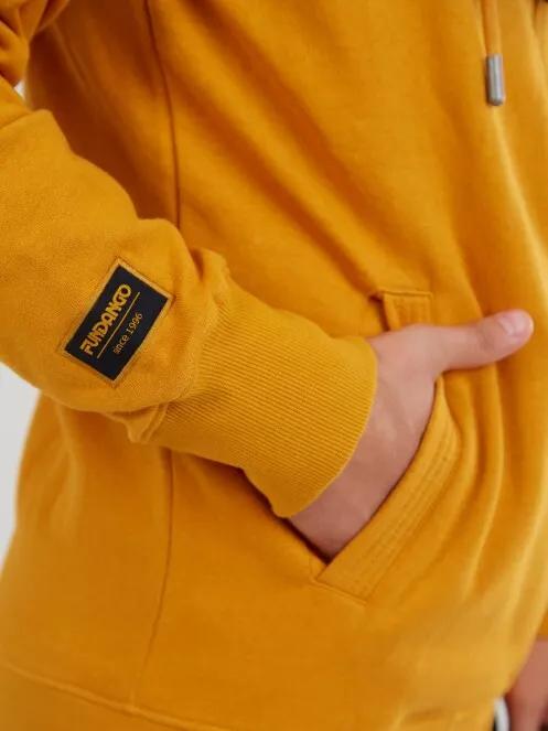 Fundango West Point Hooded Pullover férfi kapucnis pulóver sárga színben 5
