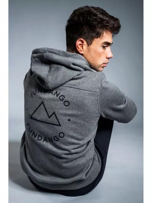 Fundango WEST POINT Hooded Pullover férfi kapucnis pulóver szürke színben 2