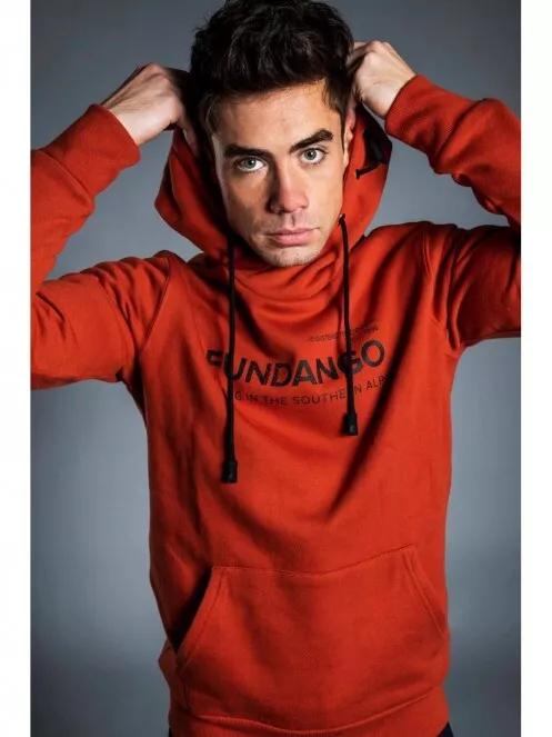 Fundango HOOVER Hooded Pullover férfi kapucnis pulóver narancssárga színben 2