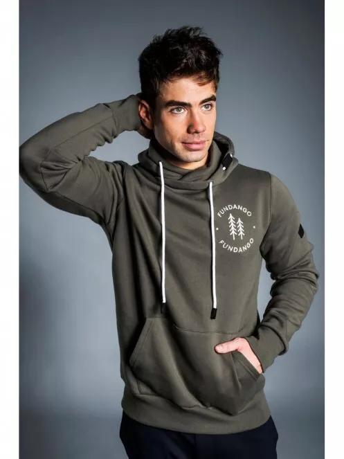 Fundango HOOVER Hooded Pullover férfi kapucnis pulóver oliva színben 2