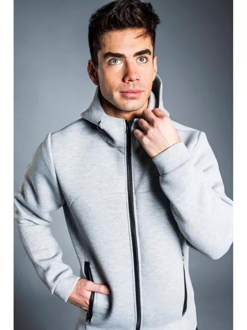 Fundango HAMAL Tech Hoodie férfi kapucnis pulóver szürke színben 4