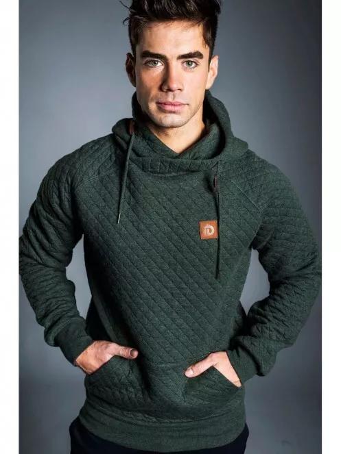 Fundango FORNAX Hooded Sweatshirt férfi kapucnis pulóver oliva színben 2
