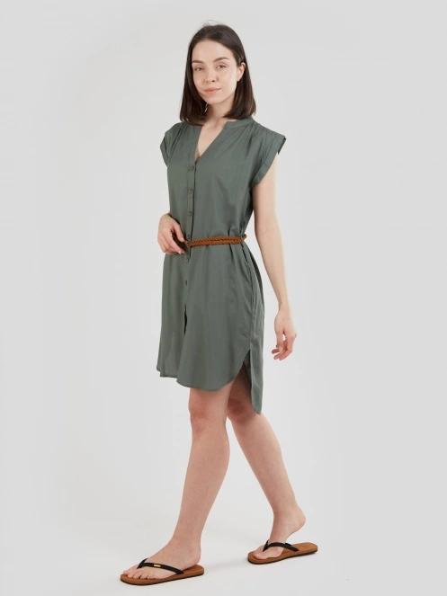 Fundango Mona Dress női ruha oliva színben 4