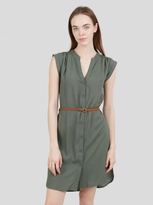 Fundango Mona Dress női ruha oliva színben 2