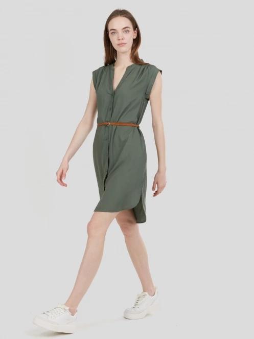 Fundango Mona Dress női ruha oliva színben 4