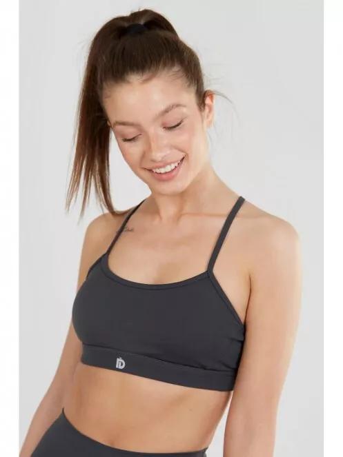 Fundango Cane Mid Support Sportbra női sportmelltartó szürke színben 2