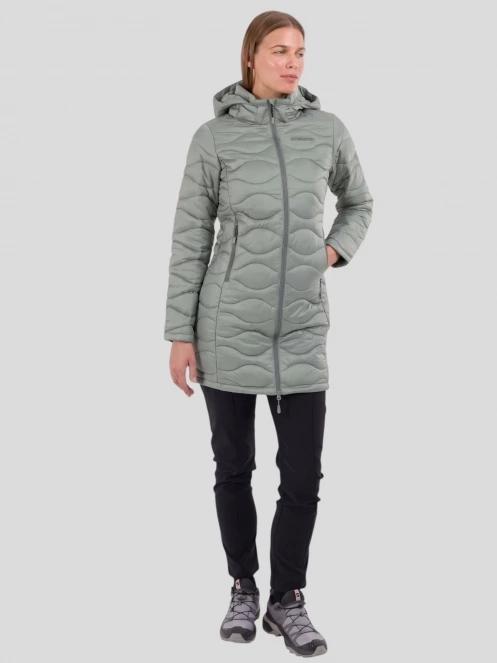 Fundango Nordwave Long Jacket női steppelt átmeneti kabát zöld színben 4