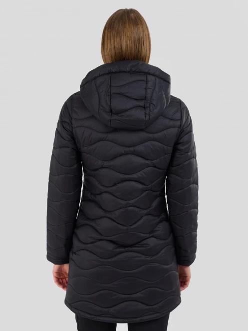 Fundango Nordwave Long Jacket női steppelt átmeneti kabát fekete színben 3