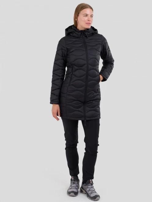 Fundango Nordwave Long Jacket női steppelt átmeneti kabát fekete színben 4