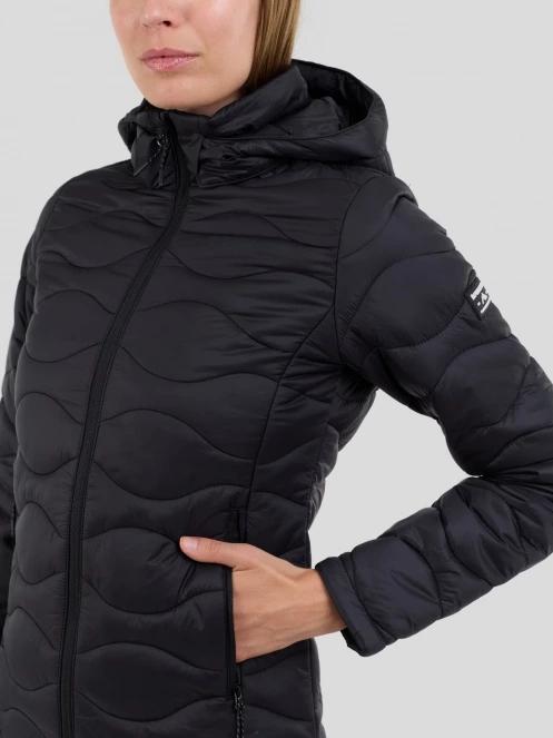 Fundango Nordwave Long Jacket női steppelt átmeneti kabát fekete színben 7