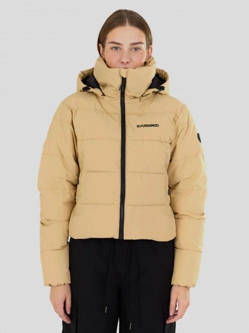 Fundango Amber Cropped Jacket női steppelt átmeneti kabát sárga színben 2