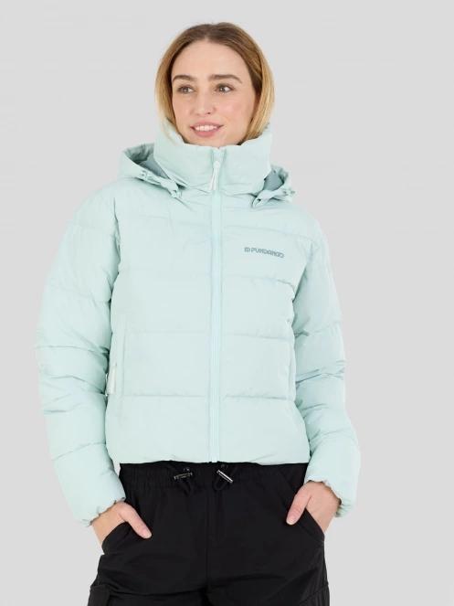Fundango Amber Cropped Jacket női steppelt átmeneti kabát zöld színben 2