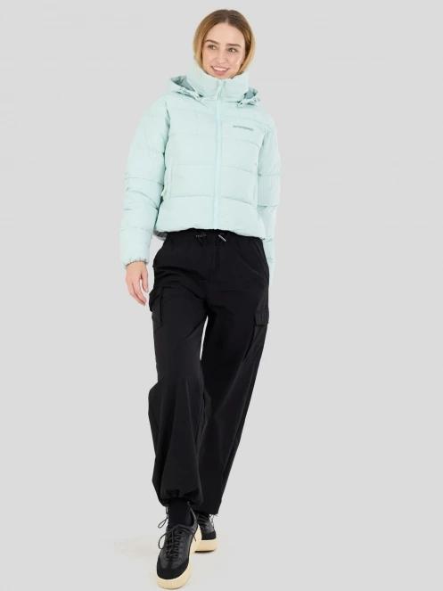 Fundango Amber Cropped Jacket női steppelt átmeneti kabát zöld színben 4