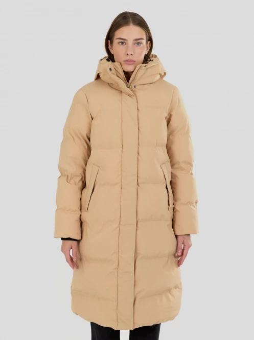 Fundango Cosycoat Long Padded Jacket női steppelt télikabát sárga színben 2