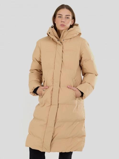 Fundango Cosycoat Long Padded Jacket női steppelt télikabát sárga színben 5