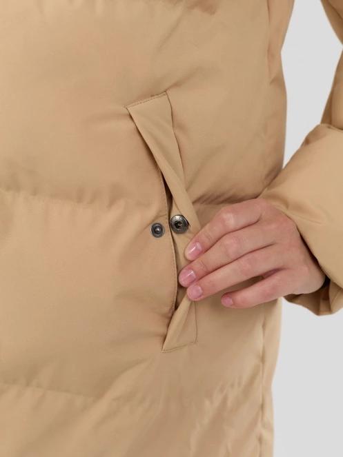 Fundango Cosycoat Long Padded Jacket női steppelt télikabát sárga színben 7