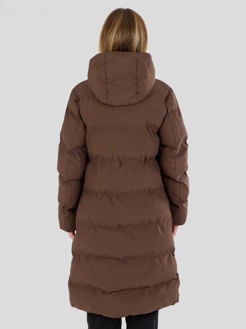 Fundango Cosycoat Long Padded Jacket női steppelt télikabát barna színben 3