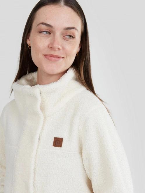 Fundango Elle Fleece Jacket női utcai kabát homok színben 6