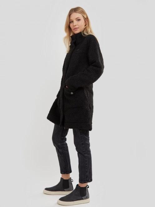 Fundango Elle Fleece Jacket női utcai kabát fekete színben 4