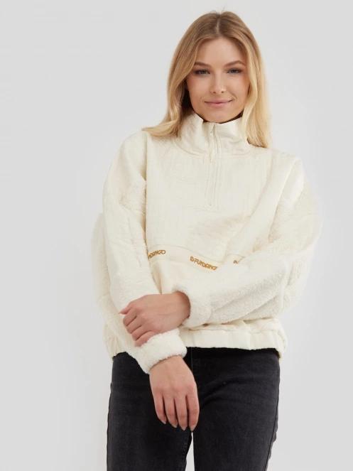 Fundango Calypso Hybrid Pullover női polár pulóver barna színben 2