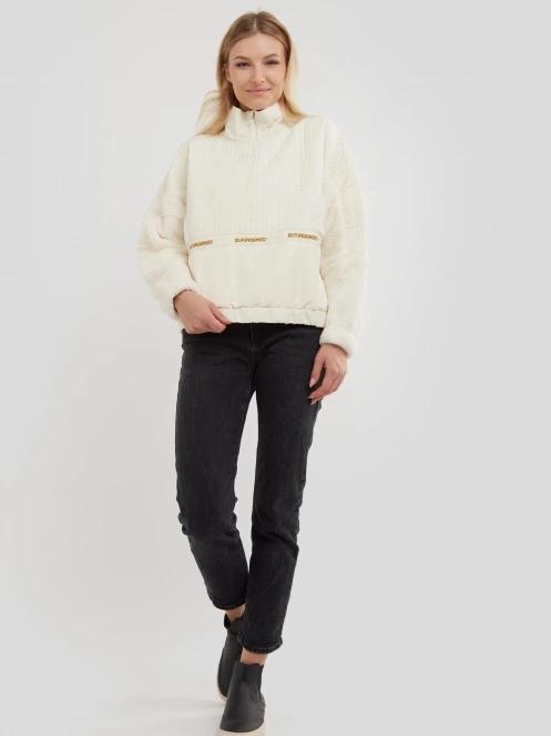 Fundango Calypso Hybrid Pullover női polár pulóver barna színben 4