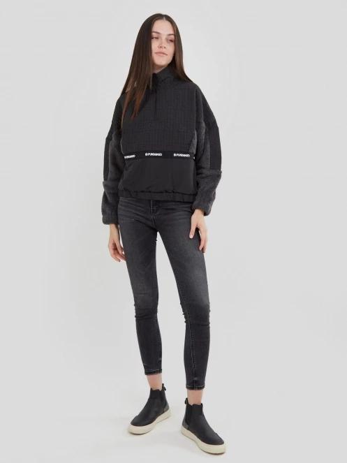 Fundango Calypso Hybrid Pullover női polár pulóver fekete színben 4