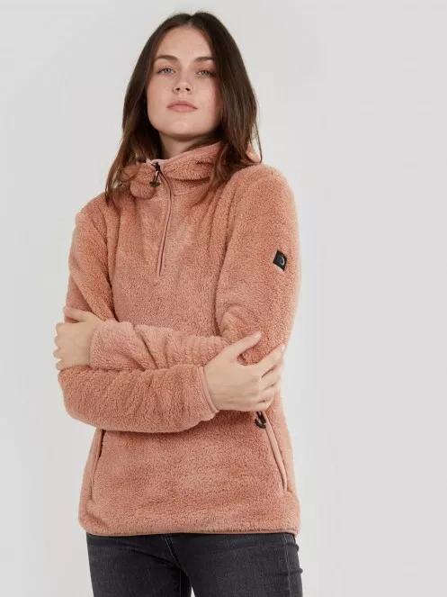 Fundango Olivia Pile Jacket női kapucnis pulóver rózsaszín színben 2