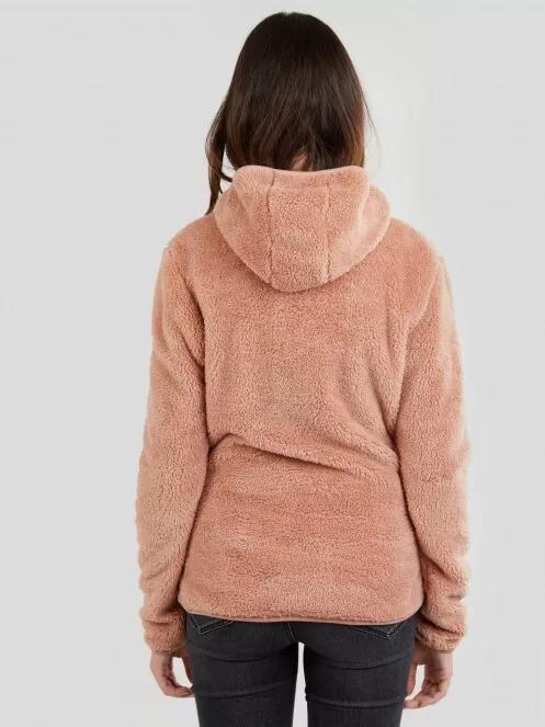 Fundango Olivia Pile Jacket női kapucnis pulóver rózsaszín színben 3