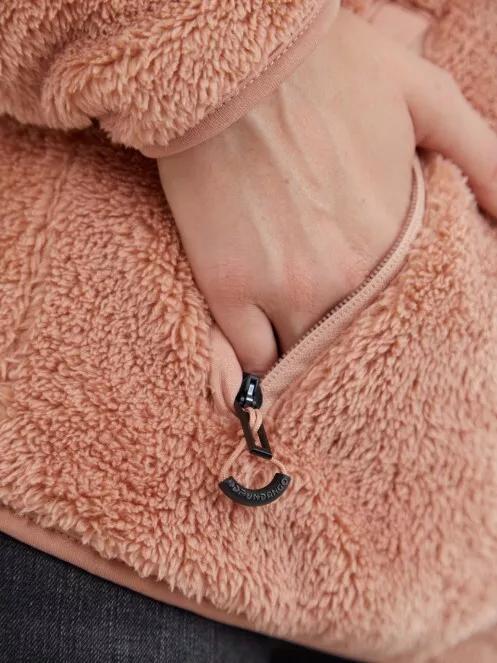 Fundango Olivia Pile Jacket női kapucnis pulóver rózsaszín színben 5