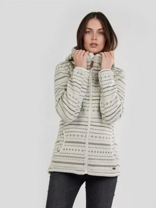 Fundango Ara Fleece Jacket női kapucnis pulóver fehér színben 2