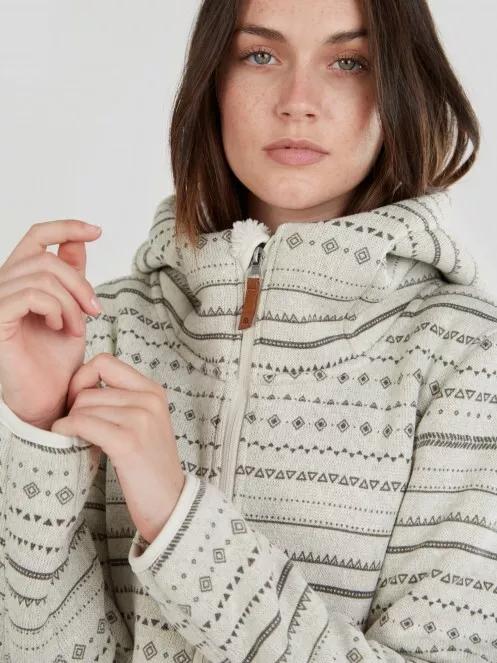 Fundango Ara Fleece Jacket női kapucnis pulóver fehér színben 4